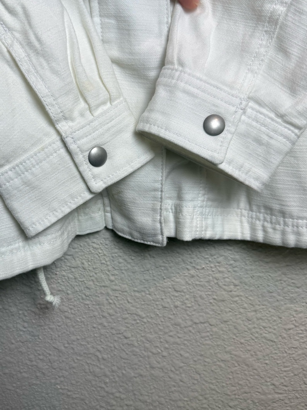J.Crew Women’s White Cotton Utility Field Jacket Drawstring Waist Full Zip SizeS - Picture 13 of 14